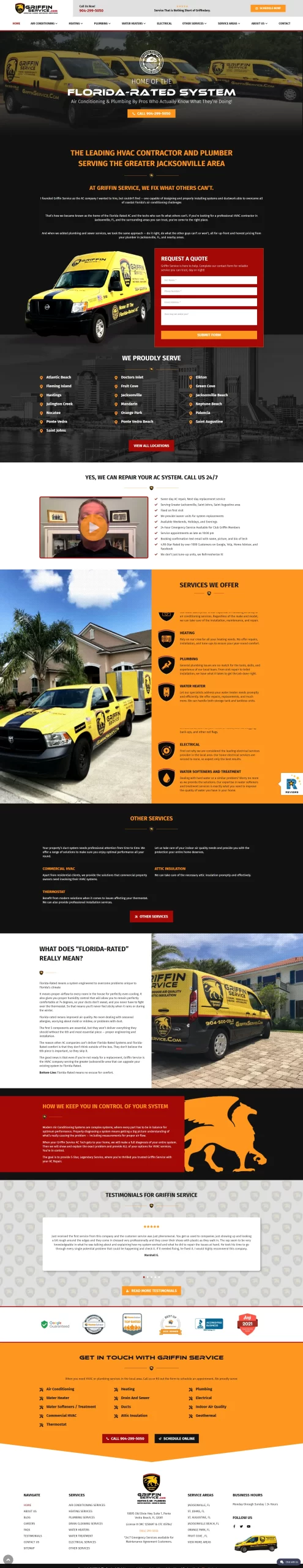 griffin service company website design