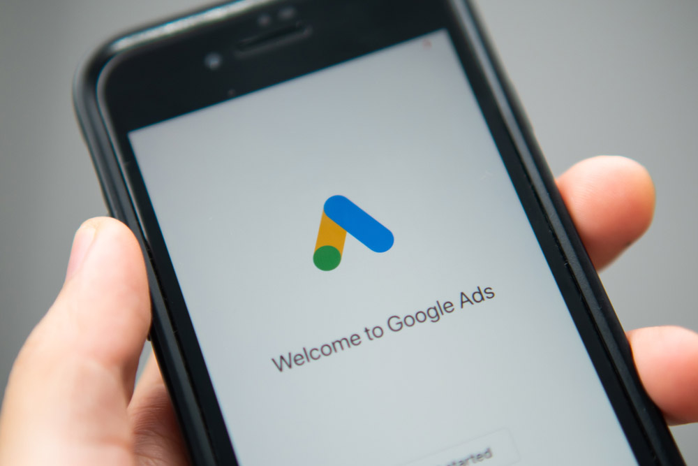 phone screen showing Google Ads logo