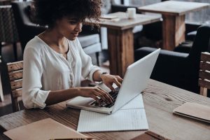 Person using a laptop