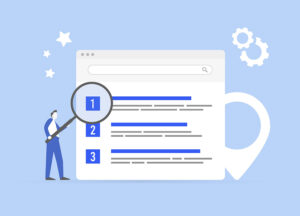 search results page highlighting a top-position paid ad