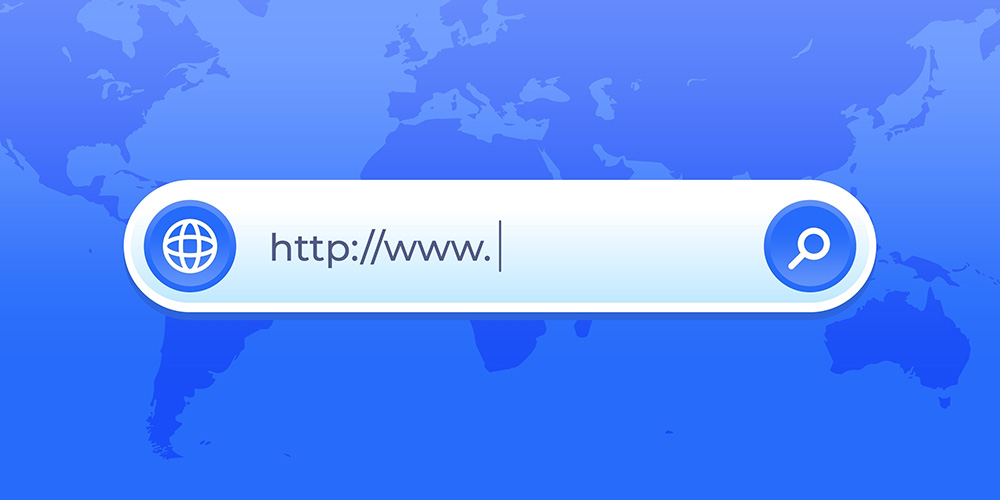 “your website here” text in URL search bar