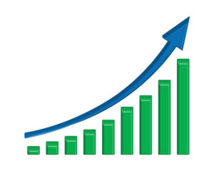 graph showing steady upward growth in website traffic